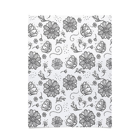 Avenie Ink Flowers Black And White Poster