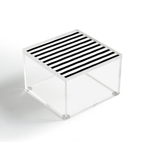 Avenie Ink Stripes Black and White Acrylic Box