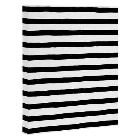 Avenie Ink Stripes Black and White Art Canvas