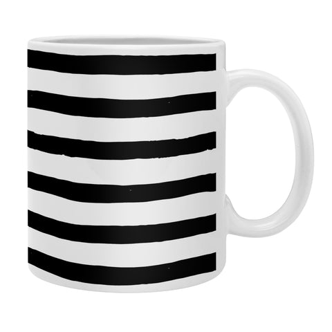 Avenie Ink Stripes Black and White Coffee Mug