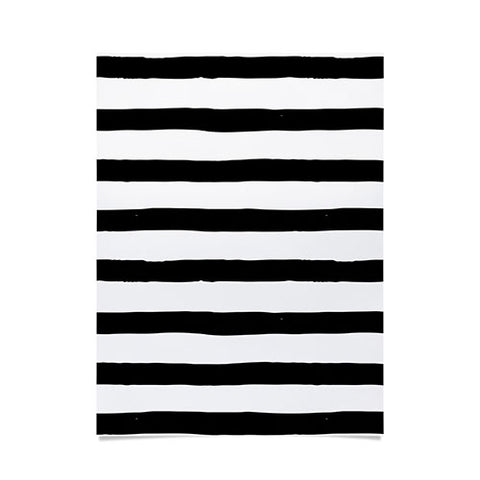 Avenie Ink Stripes Black and White Poster