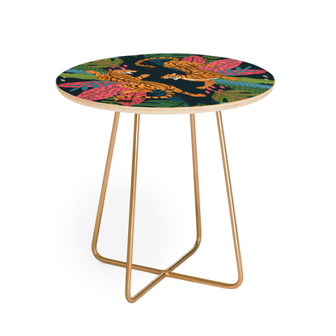 Avenie Jungle Cats Round Side Table