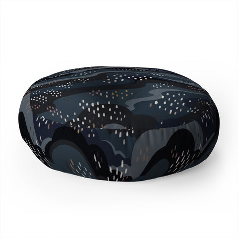 Avenie Land and Sky Night Time Floor Pillow Round