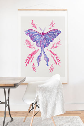 Avenie Luna Moth Blue Violet Art Print And Hanger