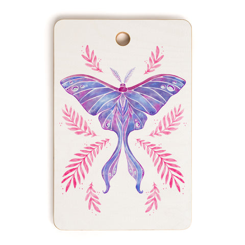 Avenie Luna Moth Blue Violet Cutting Board Rectangle