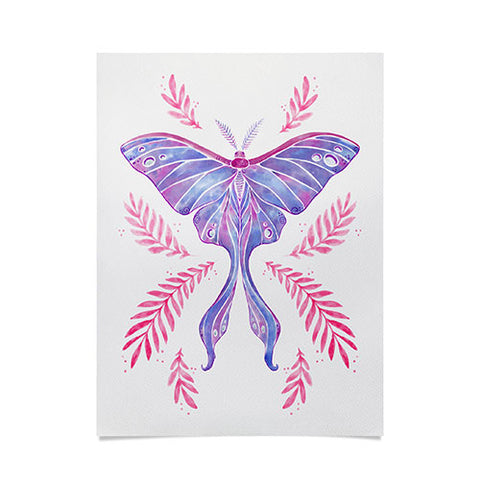 Avenie Luna Moth Blue Violet Poster