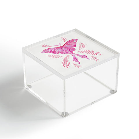 Avenie Luna Moth Bright Pink Acrylic Box