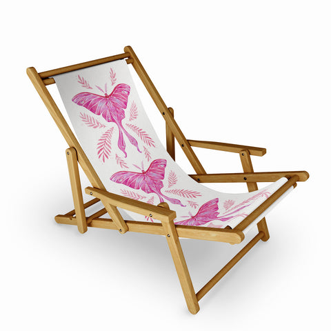 Avenie Luna Moth Bright Pink Sling Chair