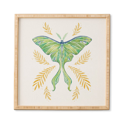 Avenie Luna Moth Classic Green Framed Wall Art