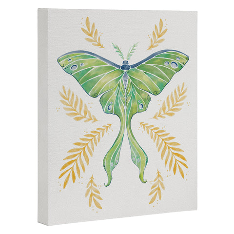 Avenie Luna Moth Classic Green Art Canvas