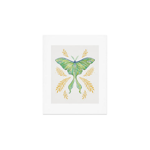 Avenie Luna Moth Classic Green Art Print