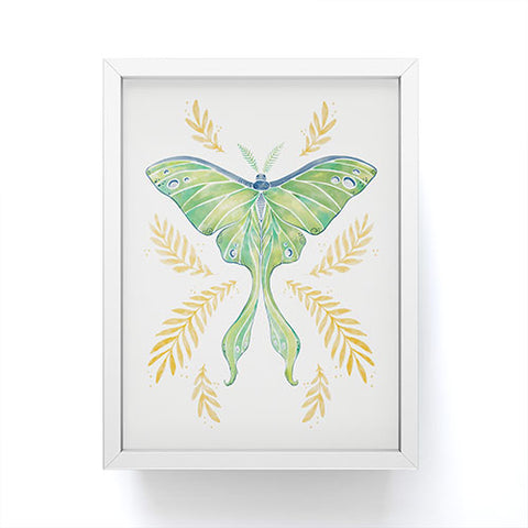 Avenie Luna Moth Classic Green Framed Mini Art Print