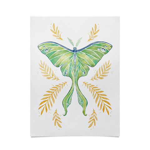 Avenie Luna Moth Classic Green Poster
