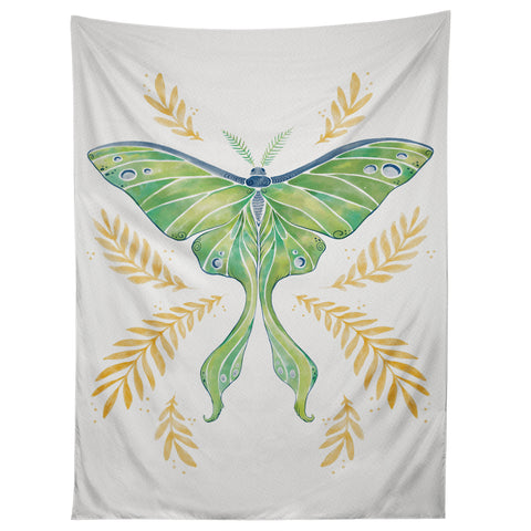 Avenie Luna Moth Classic Green Tapestry