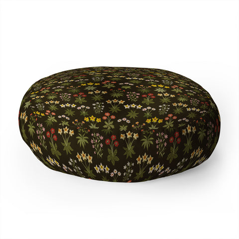 Avenie Magical Menagerie Botanicals Floor Pillow Round