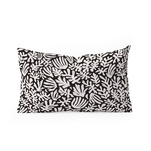 Avenie Matisse Inspired Shapes Black I Oblong Throw Pillow