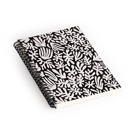 Avenie Matisse Inspired Shapes Black I Spiral Notebook