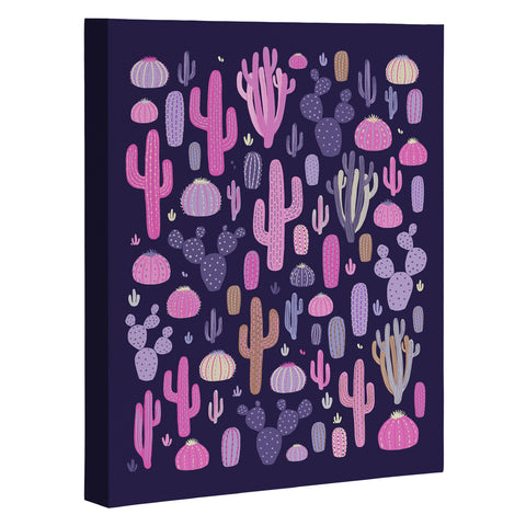Avenie Midnight Desert Cacti Art Canvas