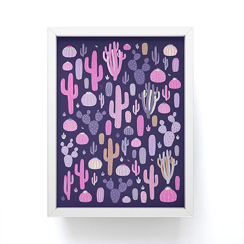 Avenie Midnight Desert Cacti Framed Mini Art Print
