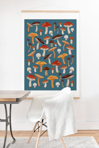 Avenie Mushroom In Teal Art Print And Hanger