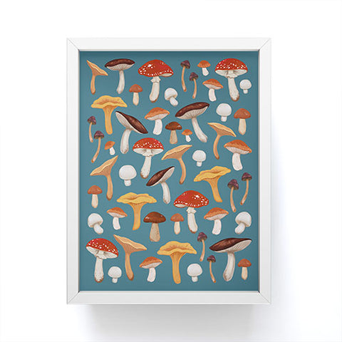 Avenie Mushroom In Teal Framed Mini Art Print