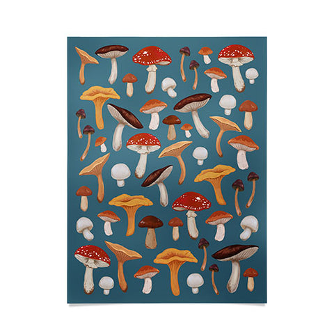 Avenie Mushroom In Teal Poster