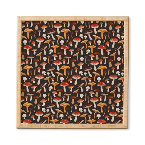 Avenie Mushroom Medley Pattern Framed Wall Art