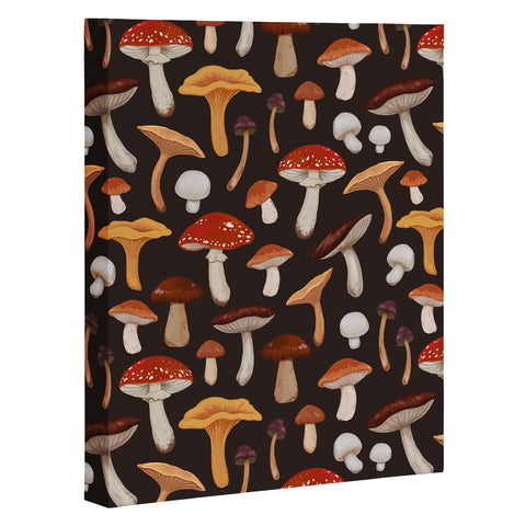 Avenie Mushroom Medley Pattern Art Canvas