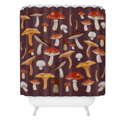 Avenie Mushroom Woodland Shower Curtain