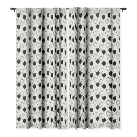 Avenie Party Balloons Black and White Blackout Window Curtain