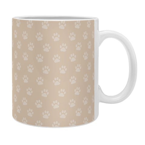 Avenie Paw Print Pattern Brown Coffee Mug