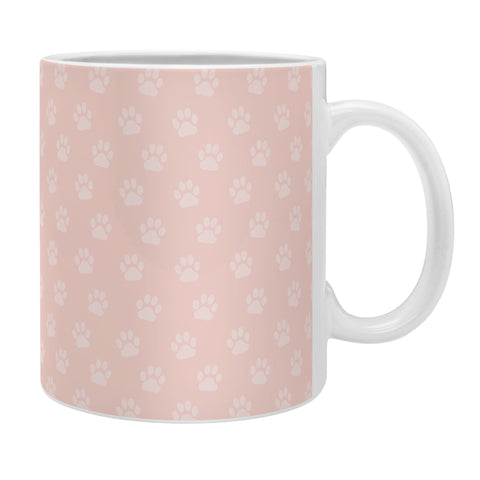 Avenie Paw Print Pattern Pink Coffee Mug