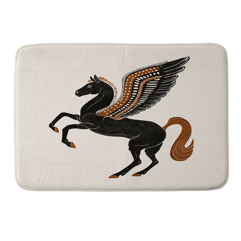Avenie Pegasus In Greek Art Memory Foam Bath Mat