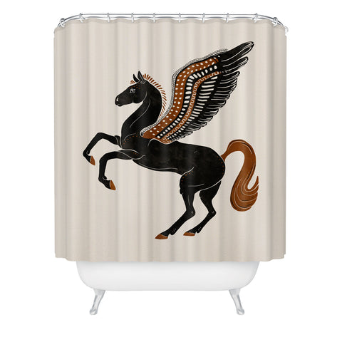 Avenie Pegasus In Greek Art Shower Curtain