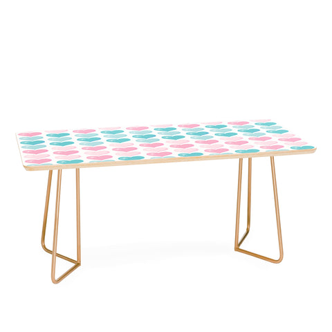 Avenie Pink and Blue Hearts Coffee Table