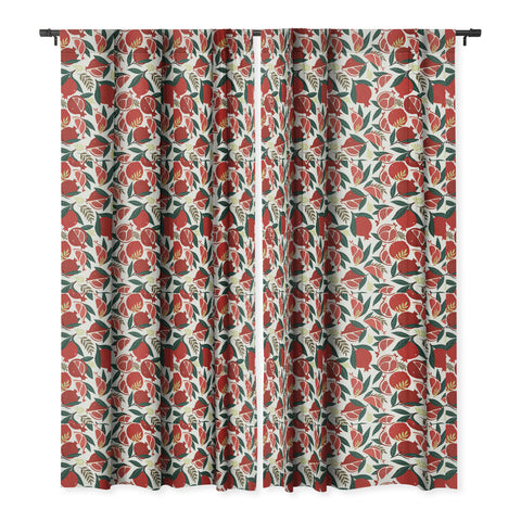Avenie Pomegranates Pattern Blackout Window Curtain
