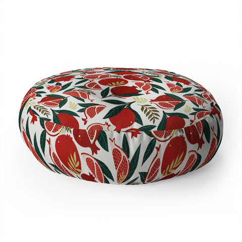 Avenie Pomegranates Pattern Floor Pillow Round