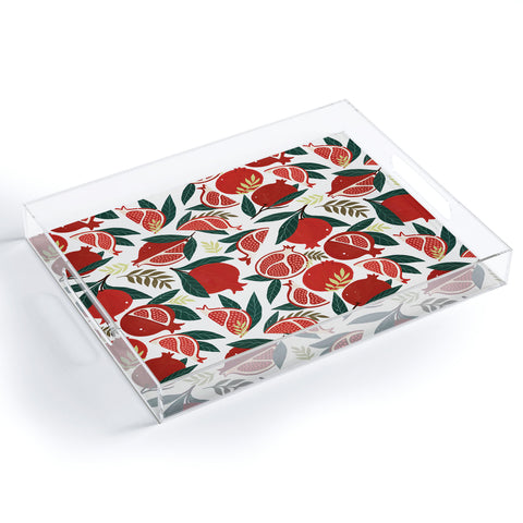 Avenie Pomegranates Pattern Acrylic Tray