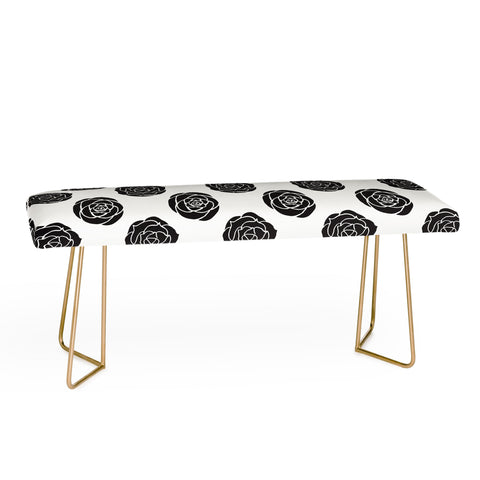 Avenie Roses Black and White Bench