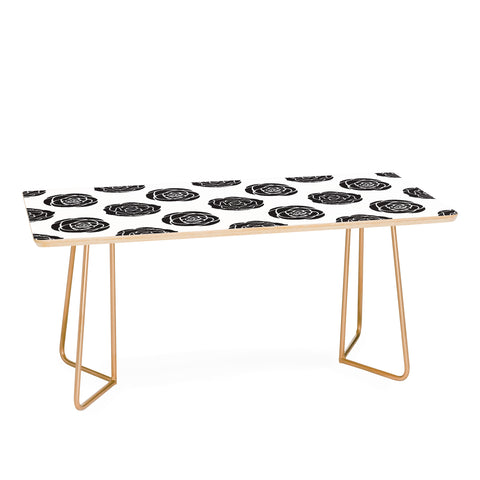 Avenie Roses Black and White Coffee Table