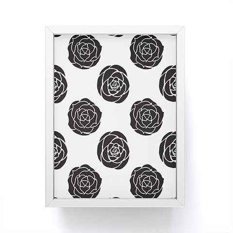 Avenie Roses Black and White Framed Mini Art Print
