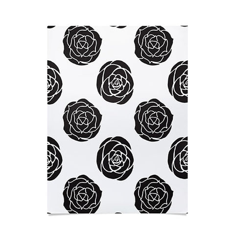 Avenie Roses Black and White Poster