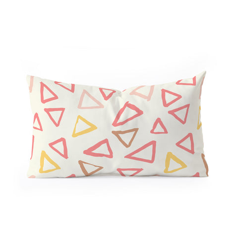 Avenie Scattered Triangles Oblong Throw Pillow