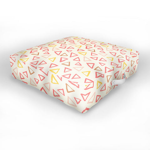 Avenie Scattered Triangles Outdoor Floor Cushion