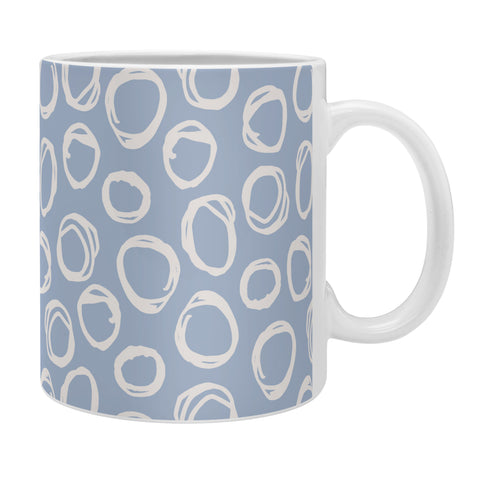 Avenie Scribbled Circles Blue Coffee Mug