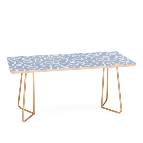 Avenie Scribbled Circles Blue Coffee Table