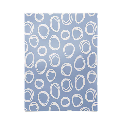 Avenie Scribbled Circles Blue Poster