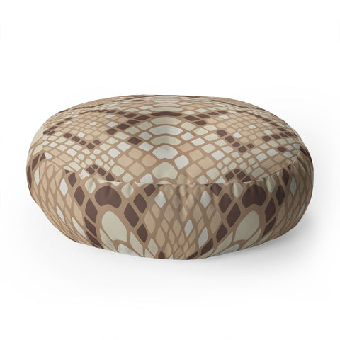 Avenie Snake Skin Desert Floor Pillow Round