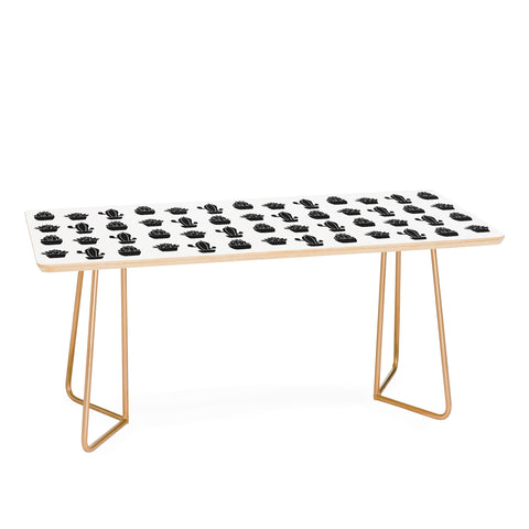 Avenie Succulents Black and White Coffee Table