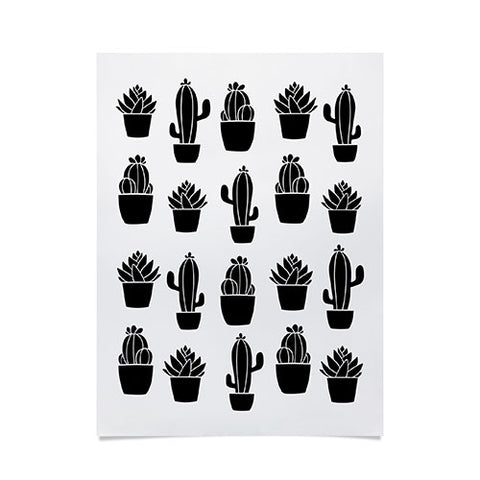 Avenie Succulents Black and White Poster
